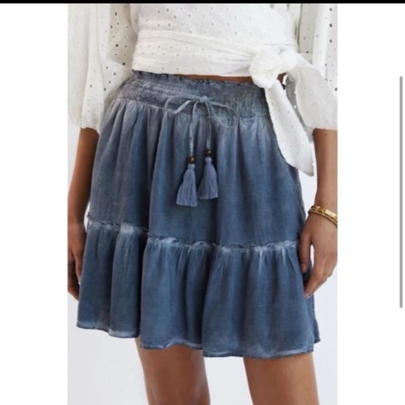 Anthropologie Pilcro Tie-Dye Mini Skirt Blue 
size Medium - Picture 2 of 12